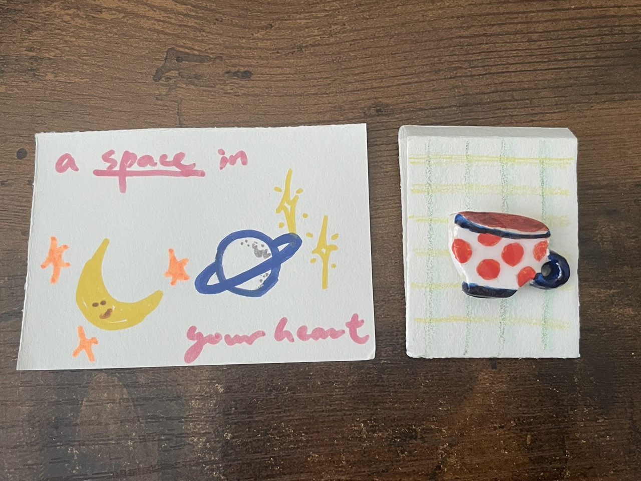 a space in your heart Handmade Teacup Pin