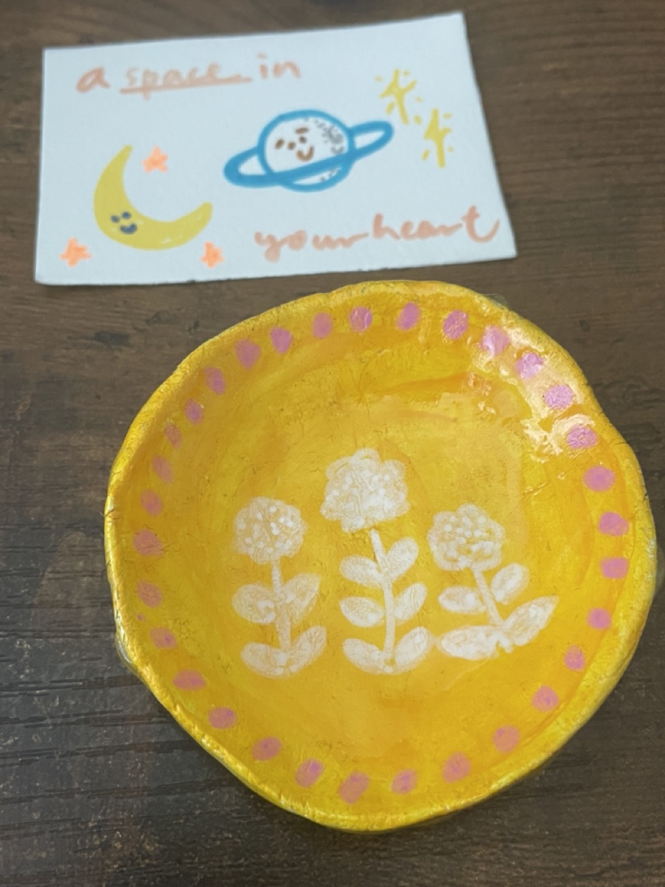 a space in your heart Handmade flowers small plate