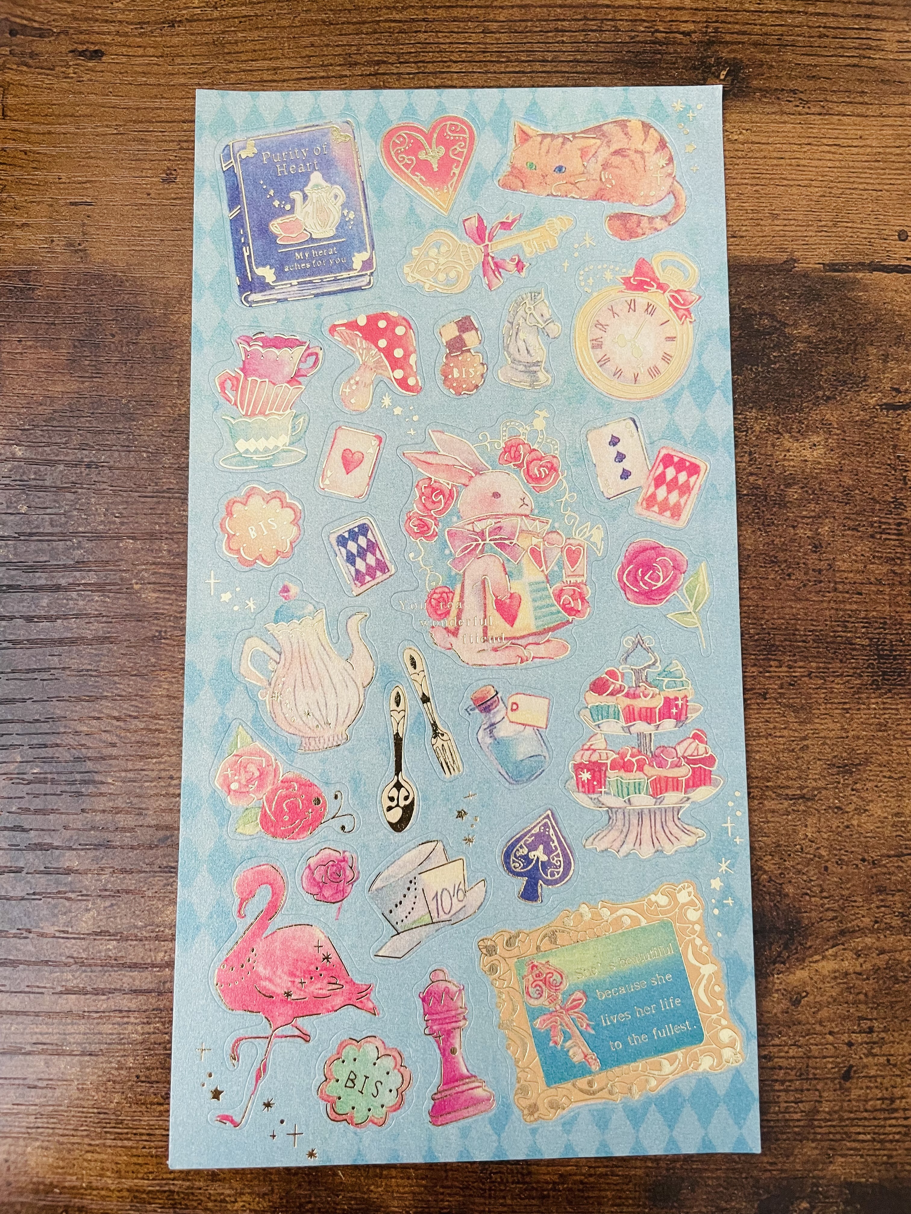Alice in Wonderland theme Sticker Sheet
