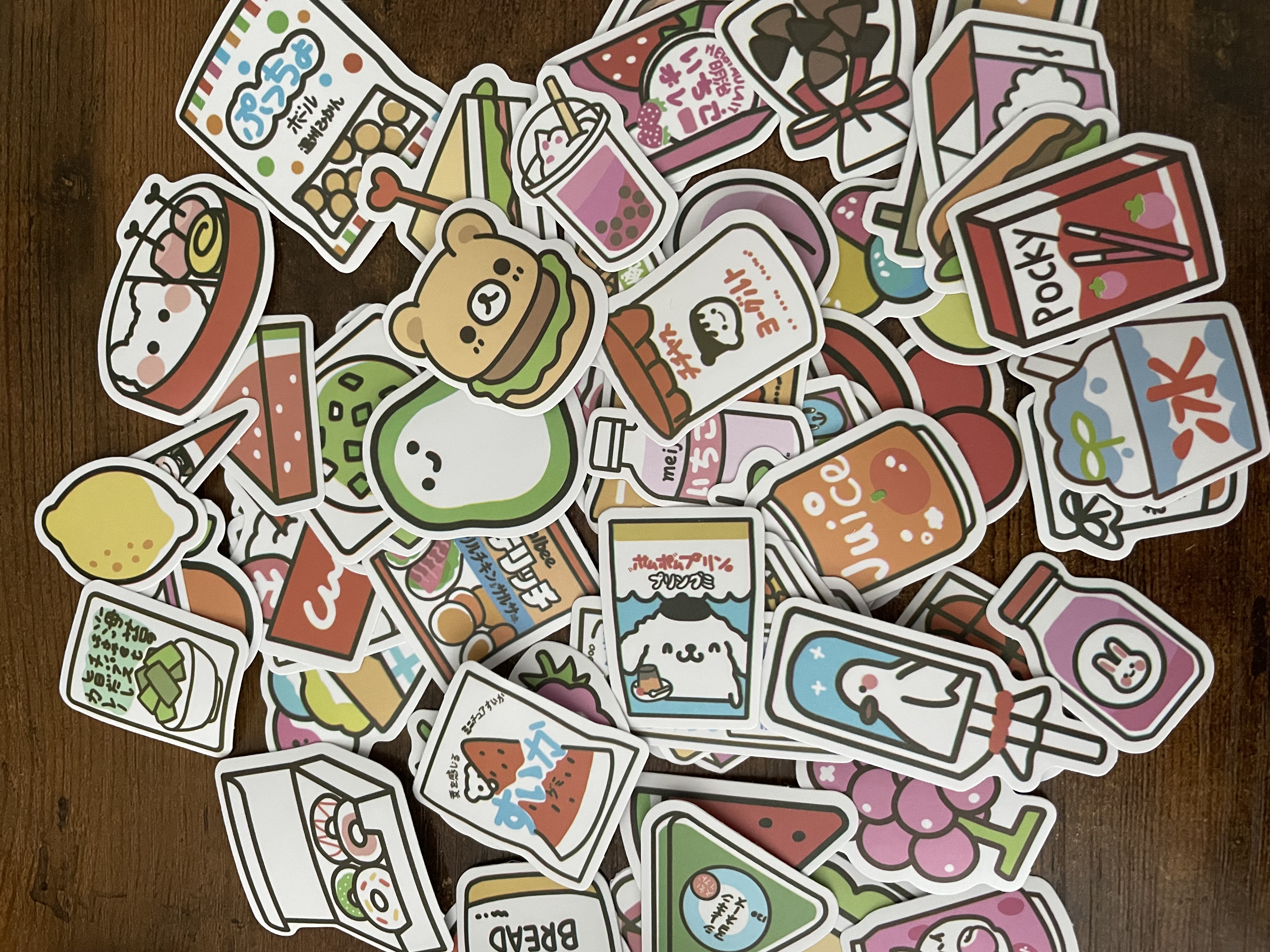 Japanese Cartoon Food and Drink Stickers - Set of 10
