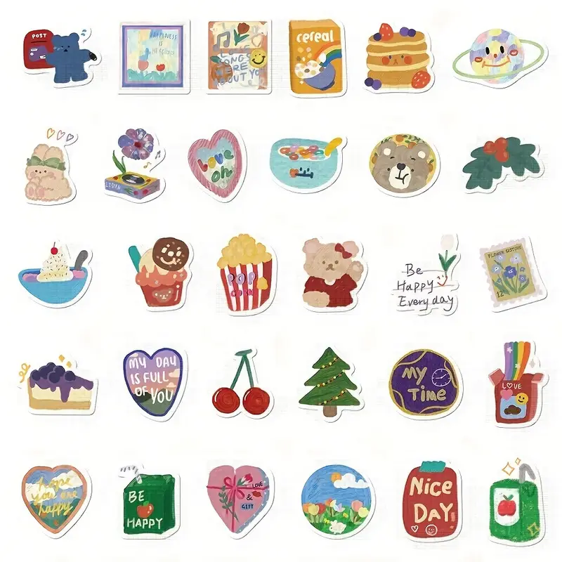 Korean drawing illustration stickers heart quote cute daily stuff - Set of 10