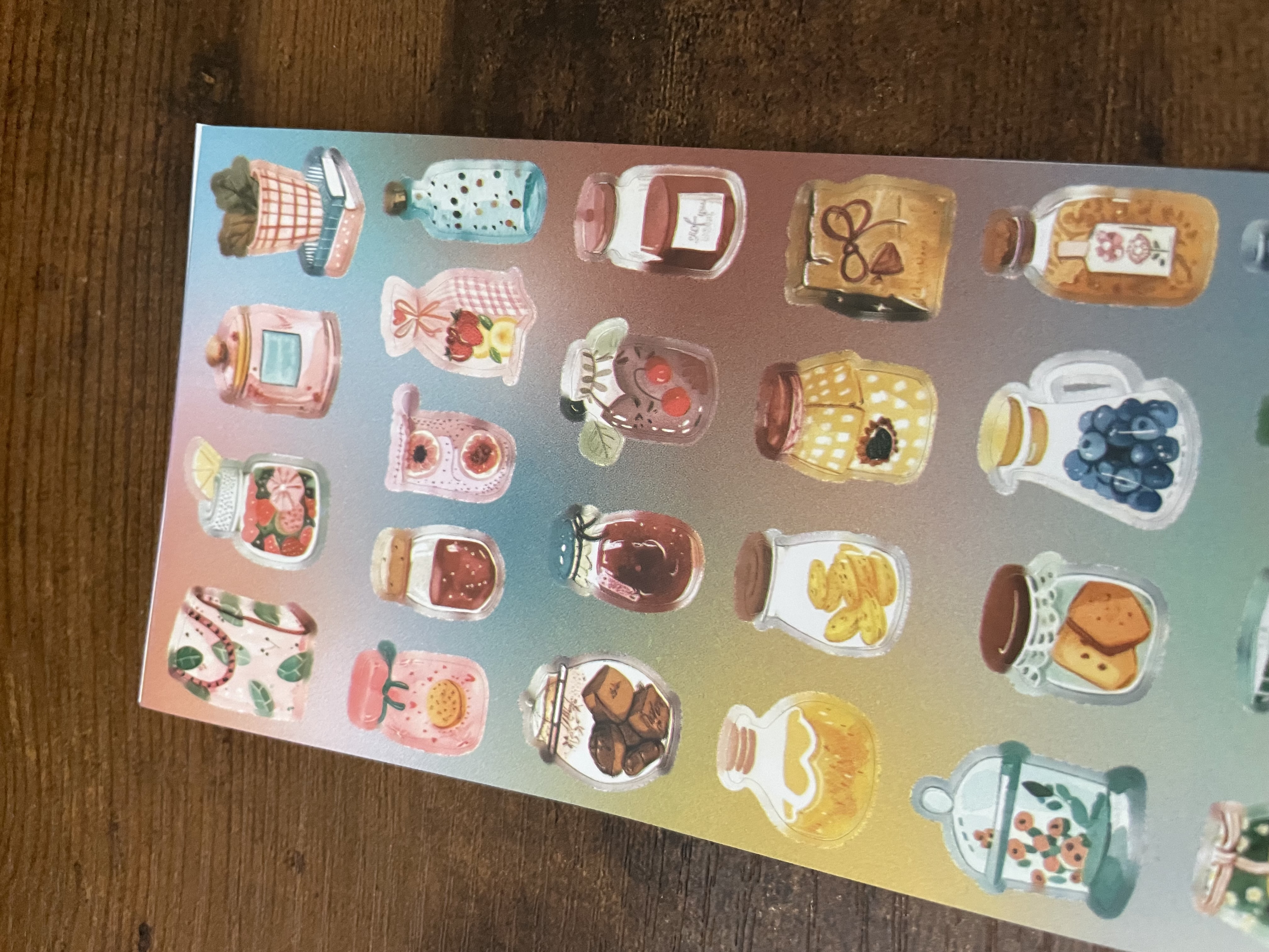 Watercolour illustration style stickers of food drinks daily lifestyle items