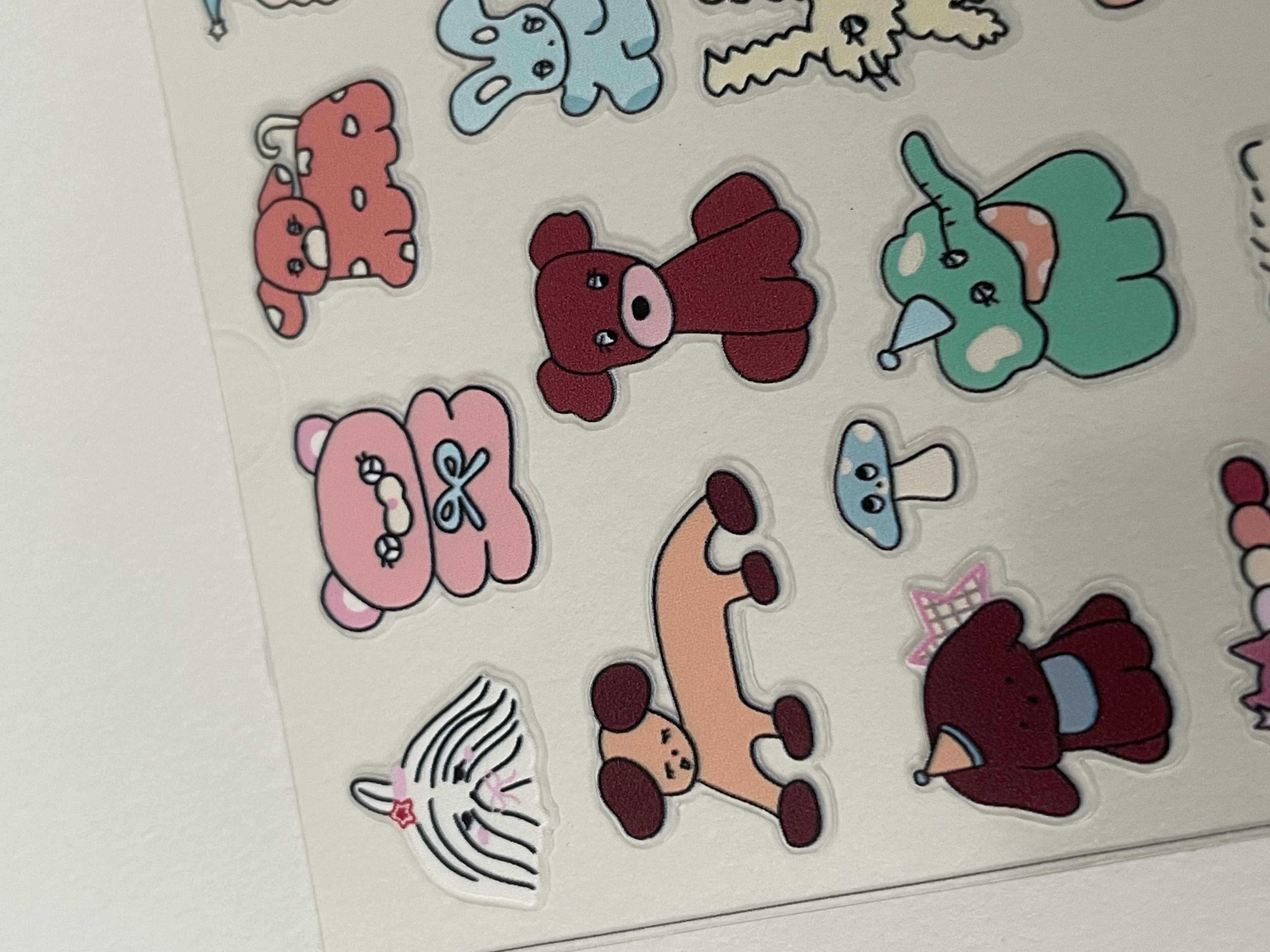 Cute Quirky Cartoon Stickers Sheet - B