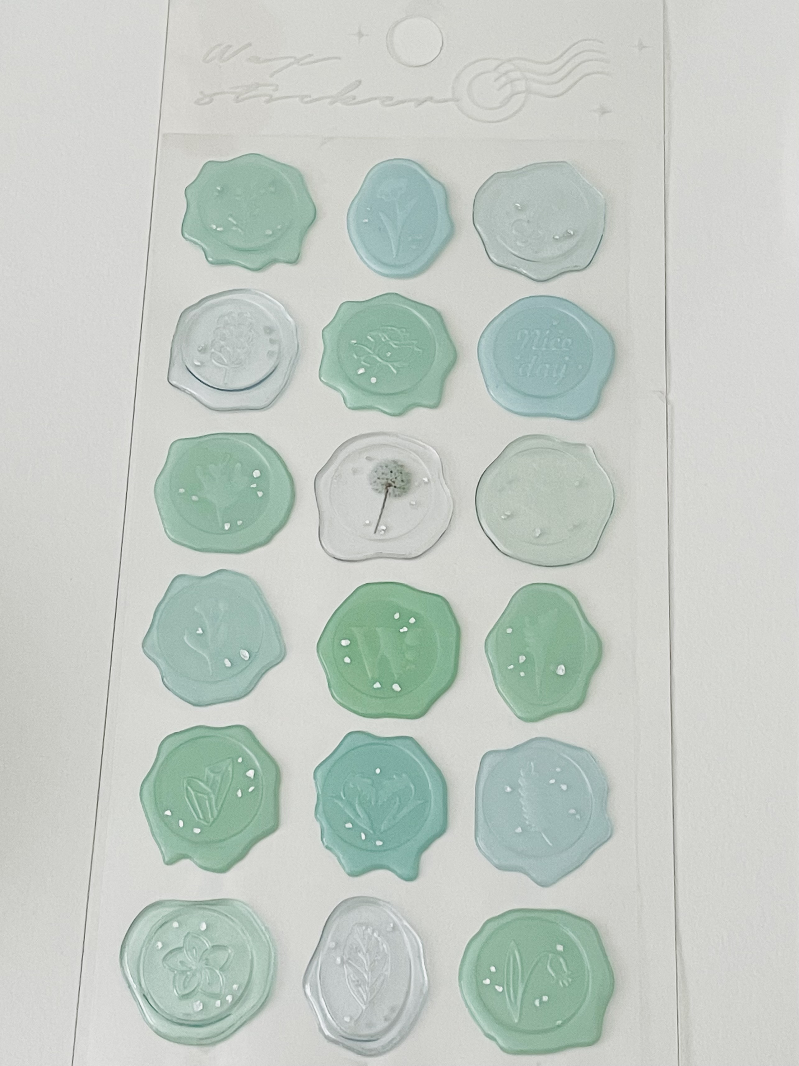 Vintage inspired Mint Wax Seal Stickers