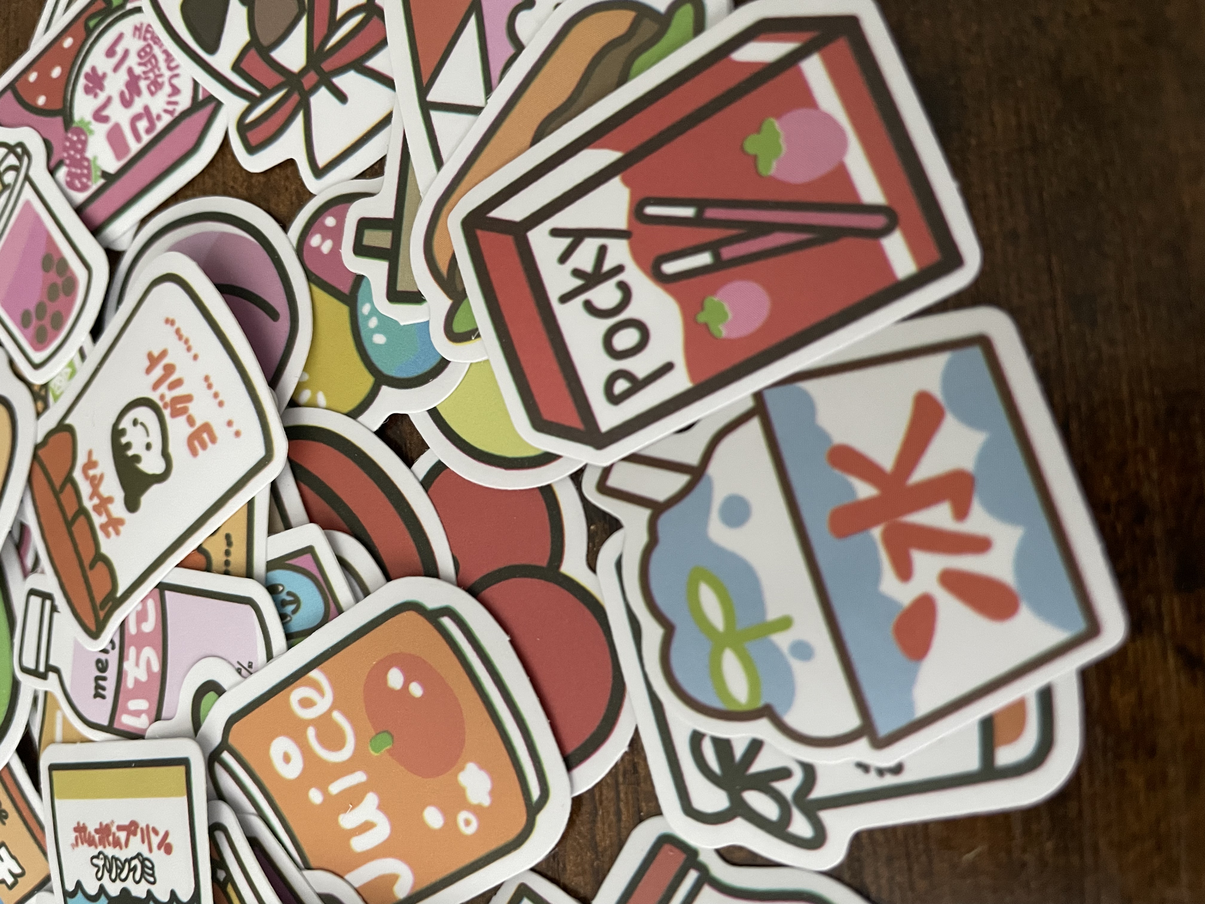 Japanese Cartoon Food and Drink Stickers - Set of 10
