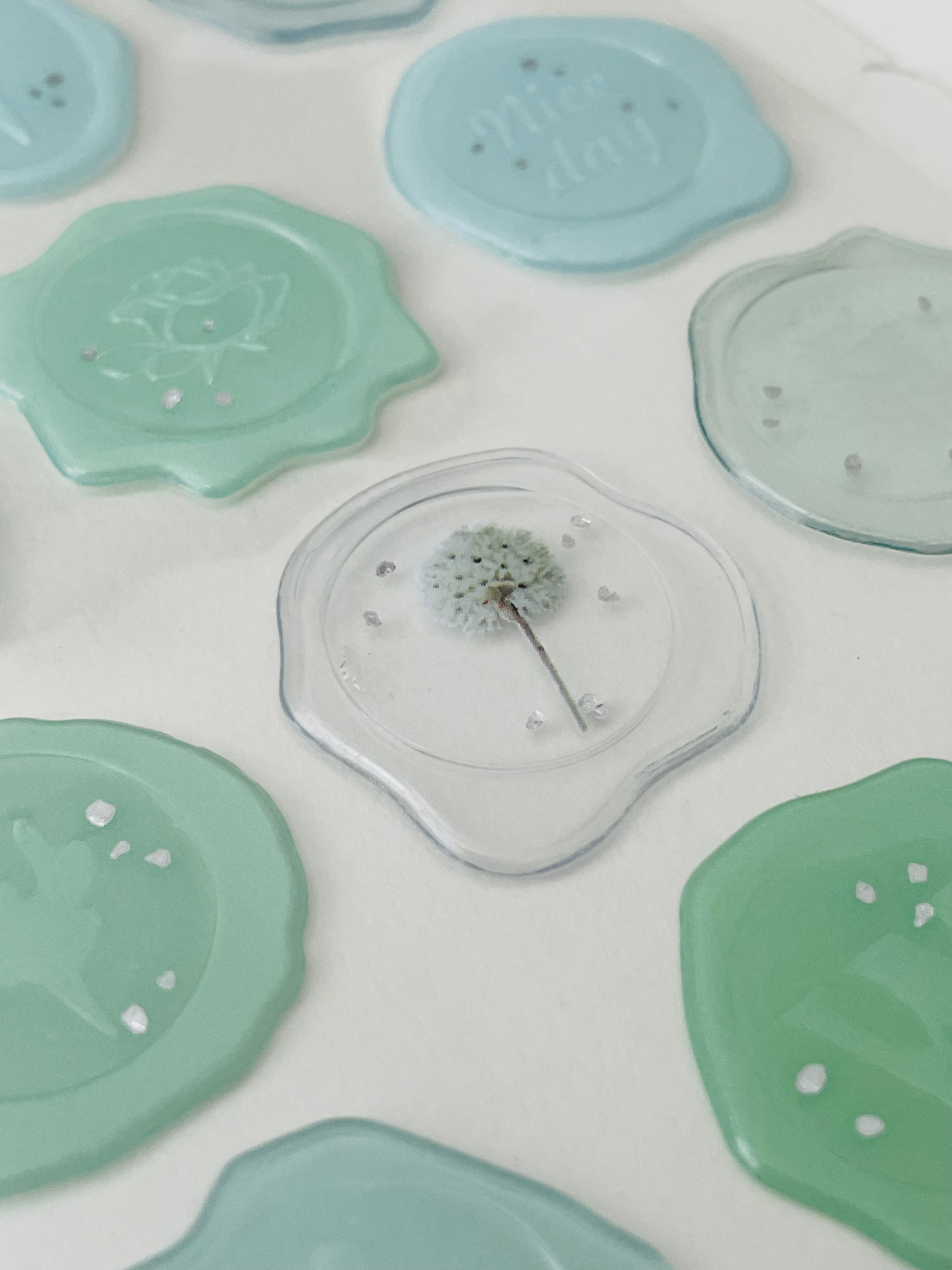 Vintage inspired Mint Wax Seal Stickers