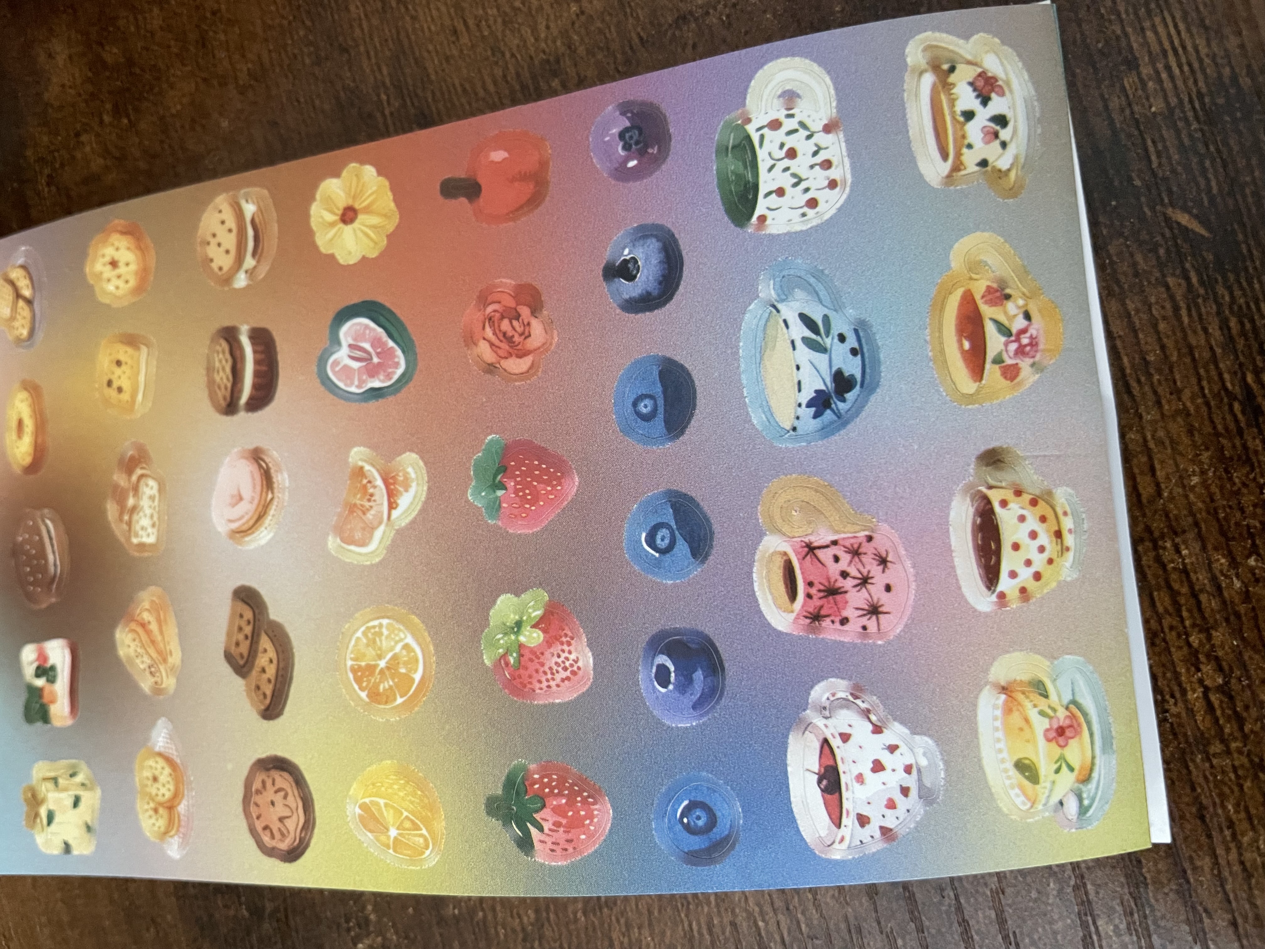 Watercolour illustration style stickers of food drinks daily lifestyle items