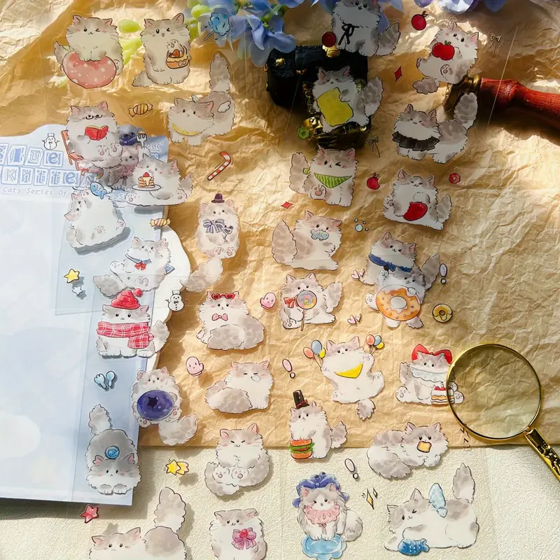 Transparent Cute Cat Stickers sheets
