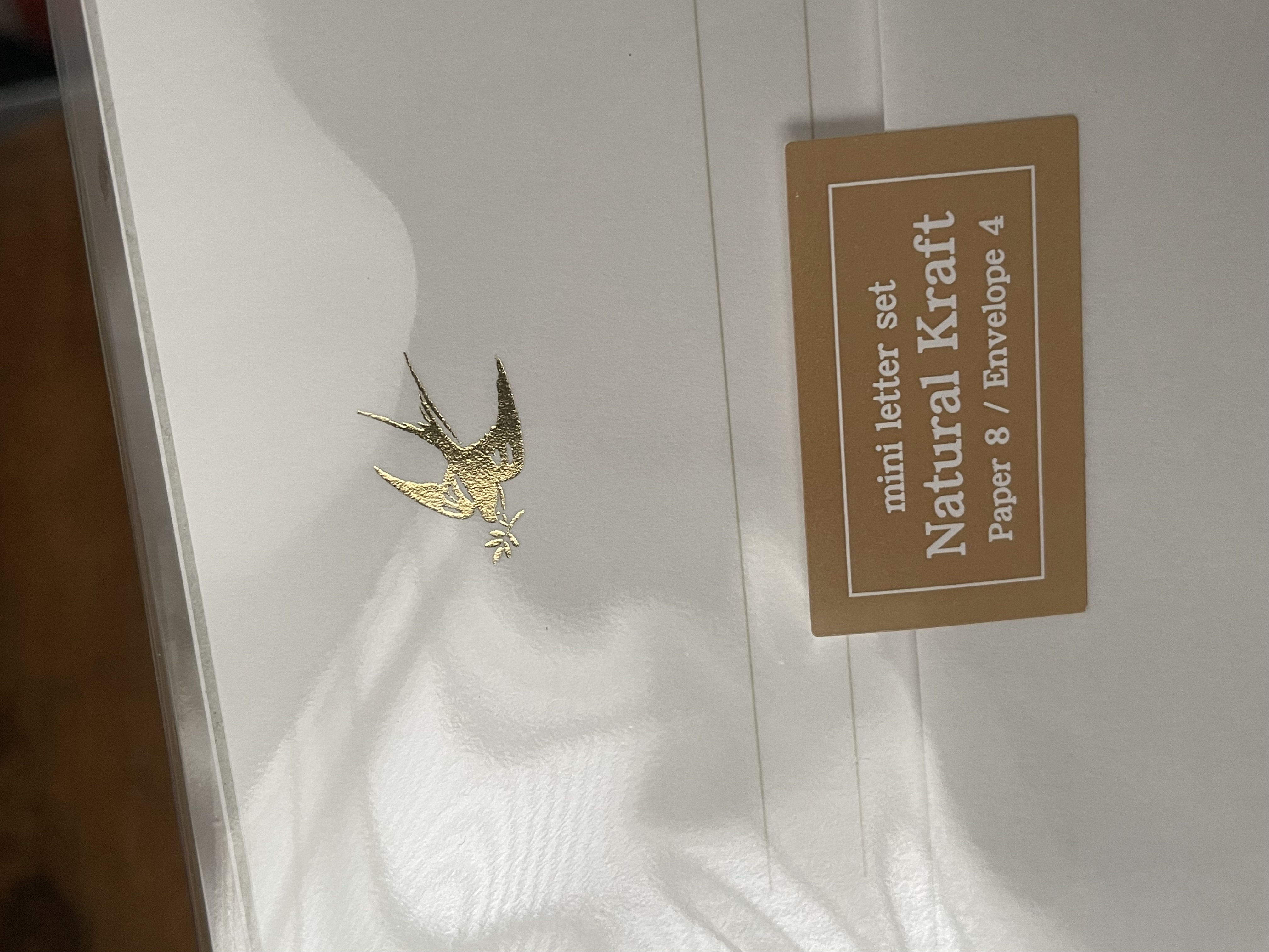 Gold Pigeon Paper & Envelopes Mini Note Set