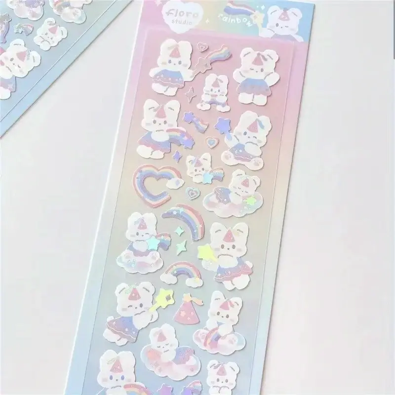 Cute Bunny Rainbow Sticker Sheet