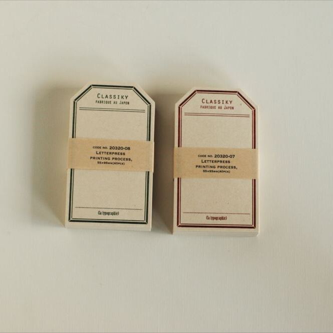 Classiky Letterpress Paper Tags
