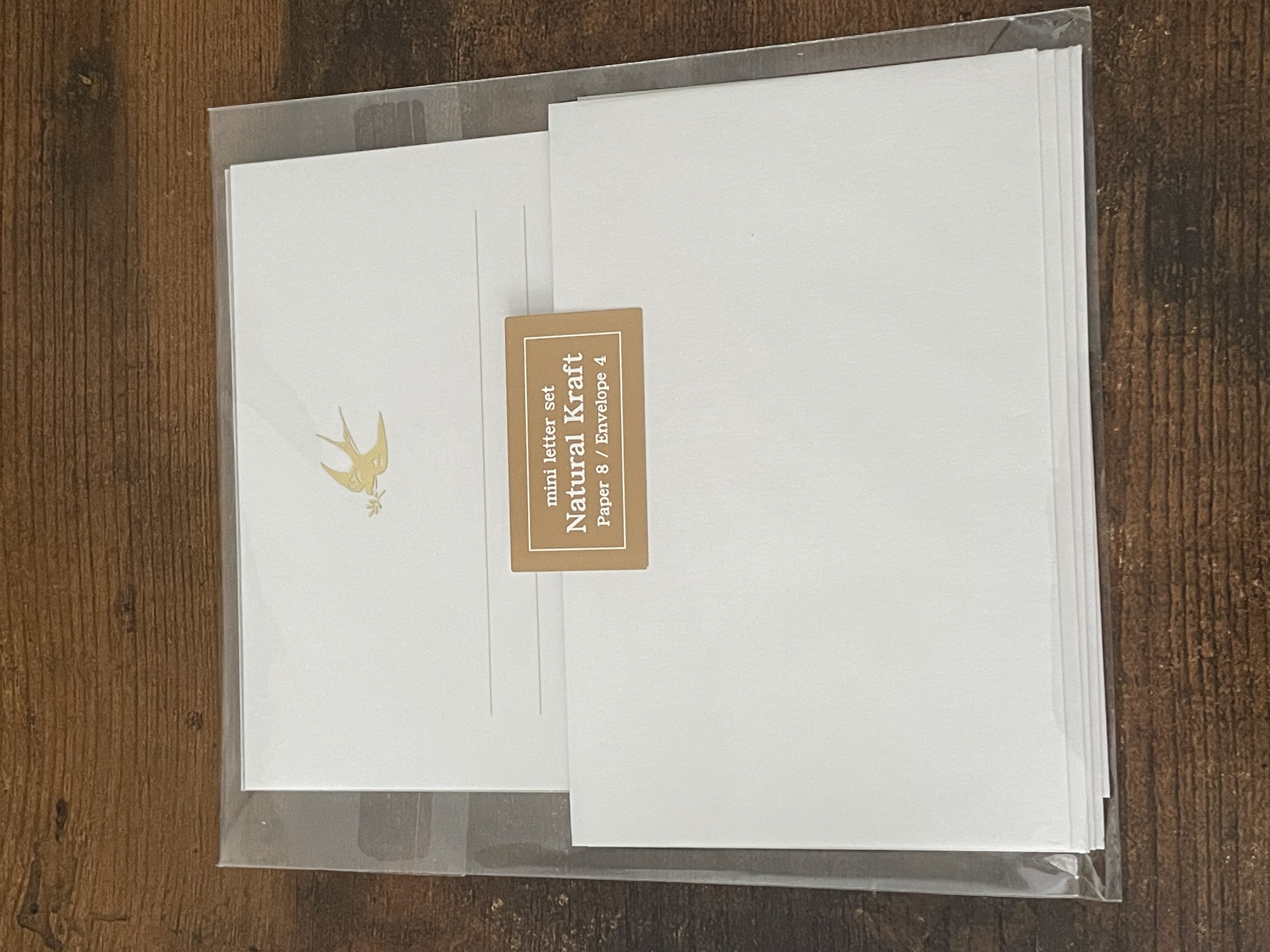 Gold Pigeon Paper & Envelopes Mini Note Set
