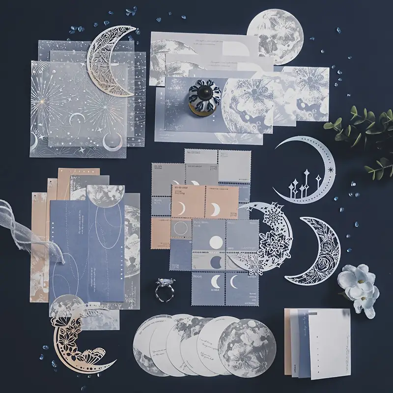 Celestial Themed Moon & Stars Decorative Papers