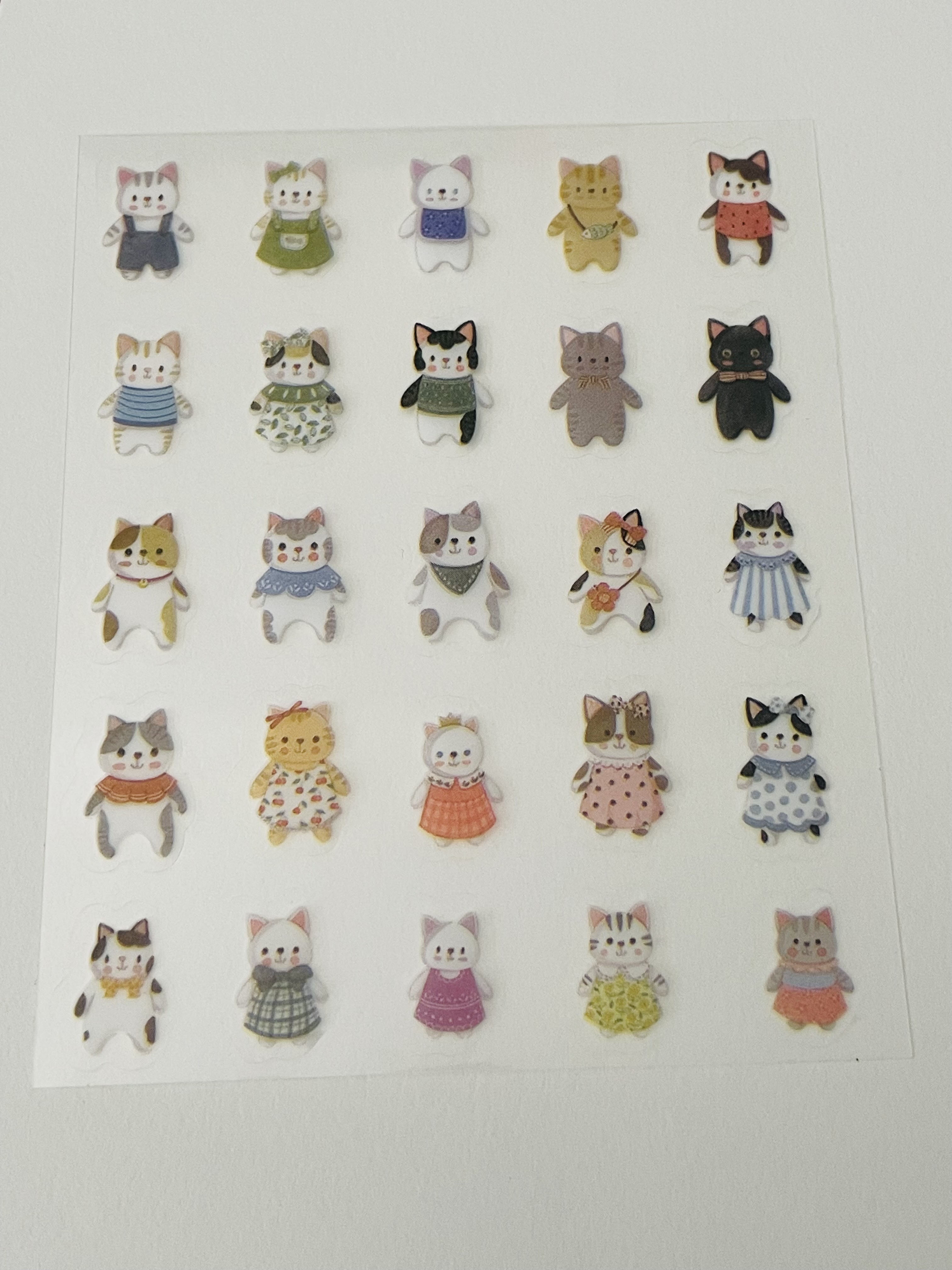 Cute Dress-up Cat Character Stickers