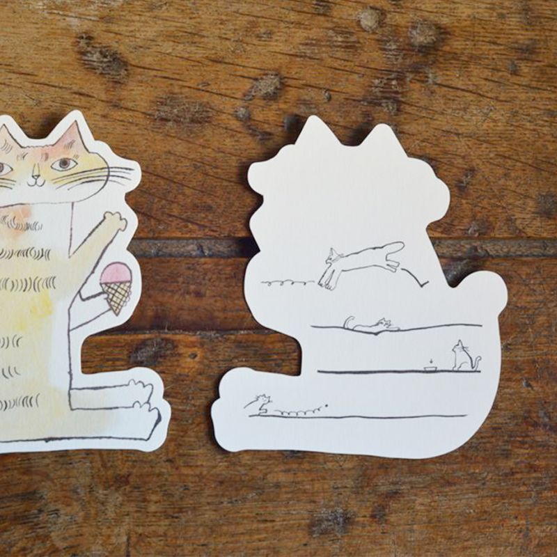 Cute Cat Shaped Notepads - Golden Cat