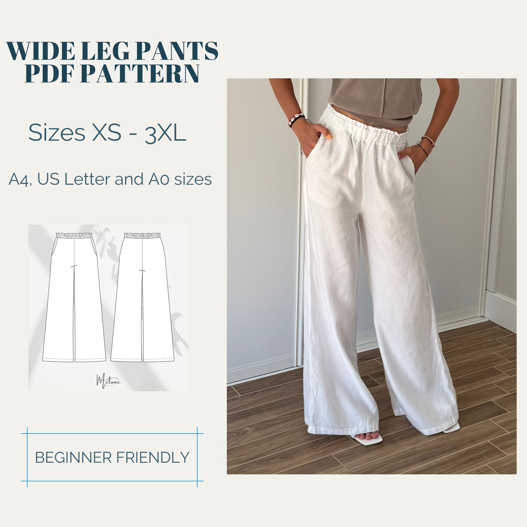 White Wide Leg Pants