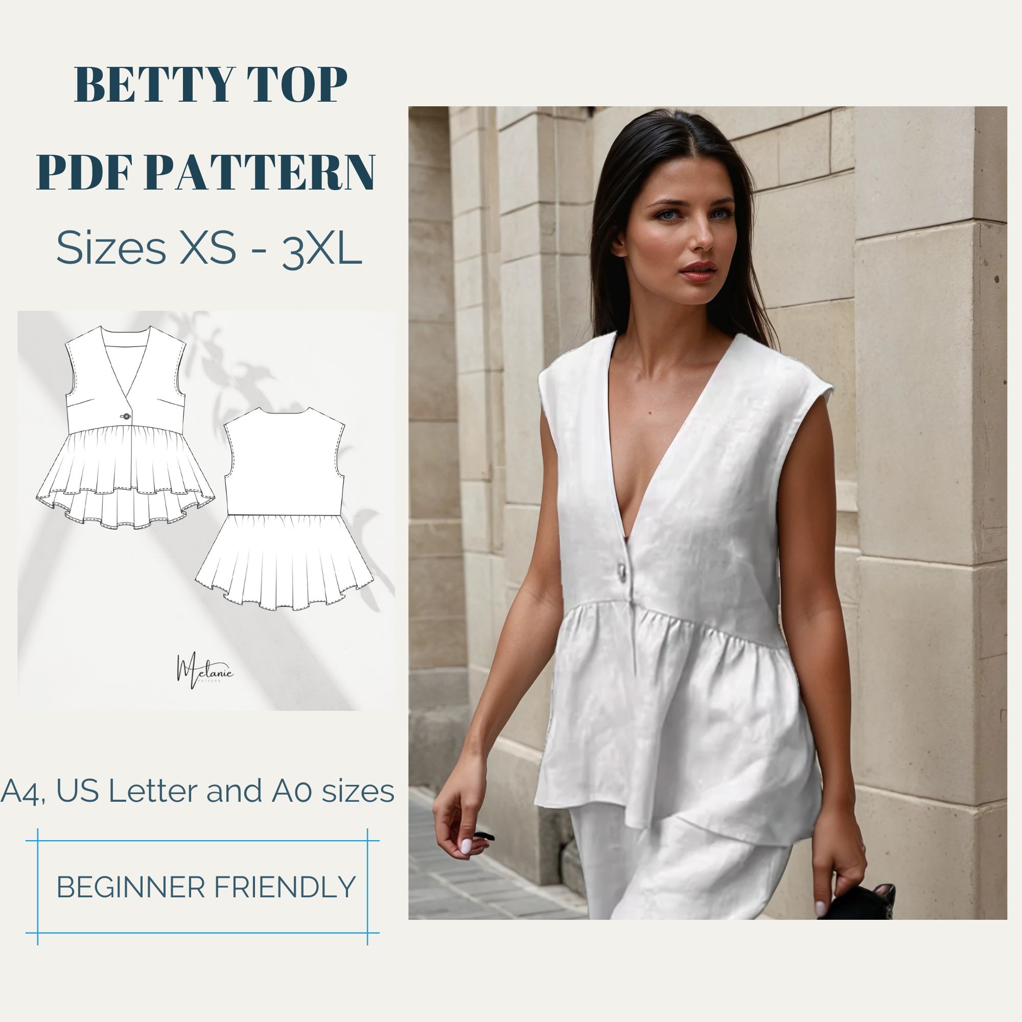 Woman Betty Top Sewing Pattern