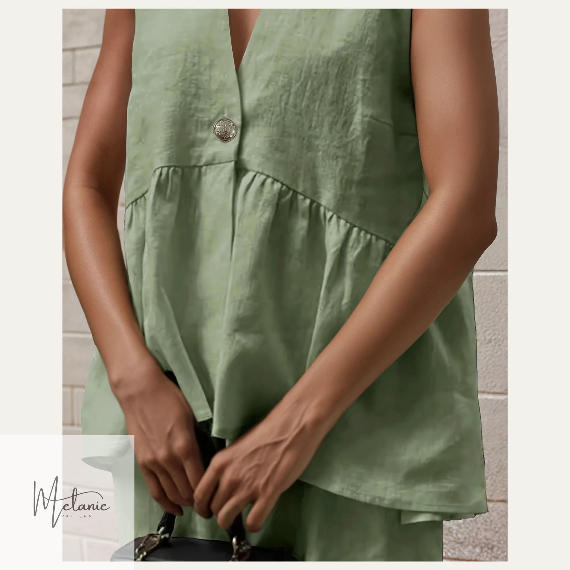 Woman Betty Top  and Wide Leg Pants Sewing Pattern