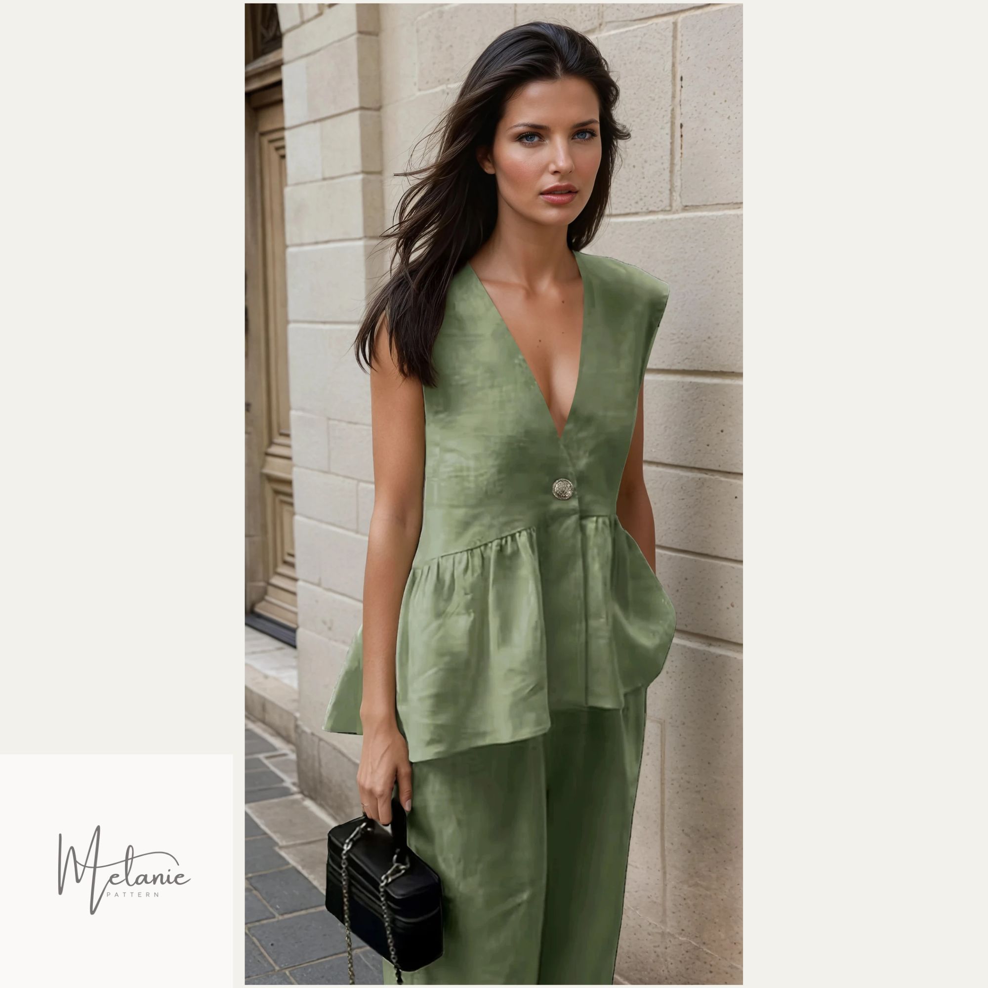 Woman Betty Top  and Wide Leg Pants Sewing Pattern