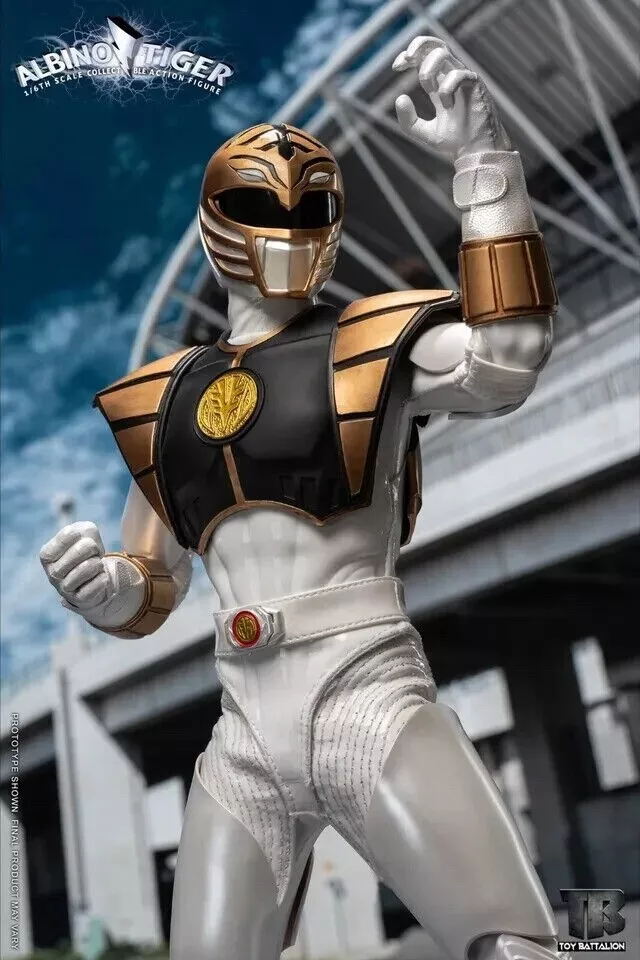 TOYS BATTALION TB010 POWER RANGERS WHITE RANGER ALBINO TIGER 1/6 SCALE FIGURE