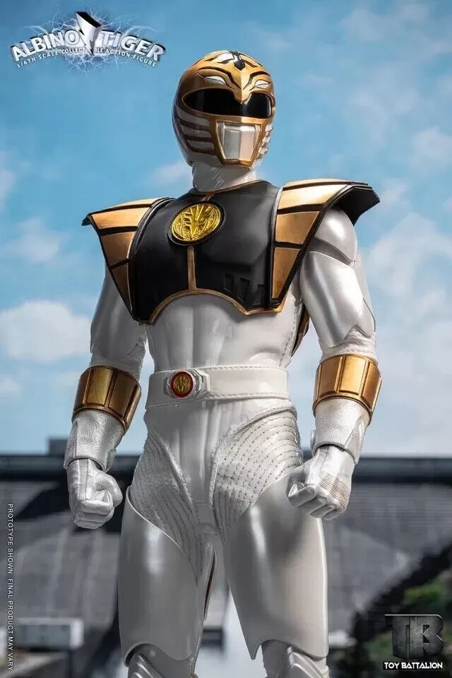 TOYS BATTALION TB010 POWER RANGERS WHITE RANGER ALBINO TIGER 1/6 SCALE FIGURE