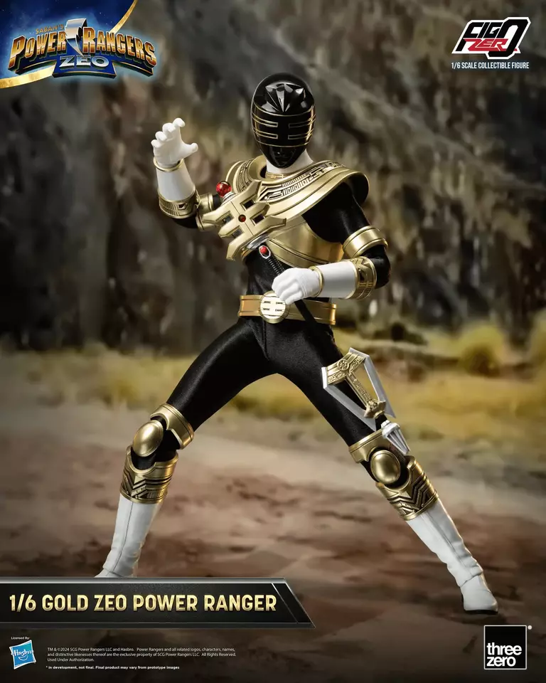 In stock! Threezero Power Rangers Zeo FigZero 1/6 Gold Zeo Figure Black