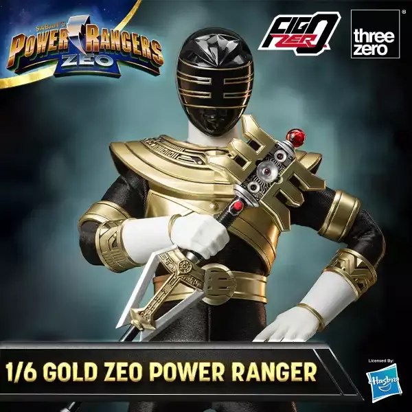In stock! Threezero Power Rangers Zeo FigZero 1/6 Gold Zeo Figure Black
