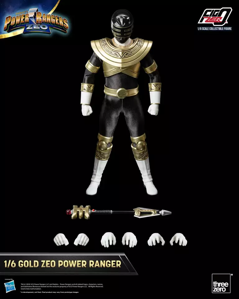 In stock! Threezero Power Rangers Zeo FigZero 1/6 Gold Zeo Figure Black