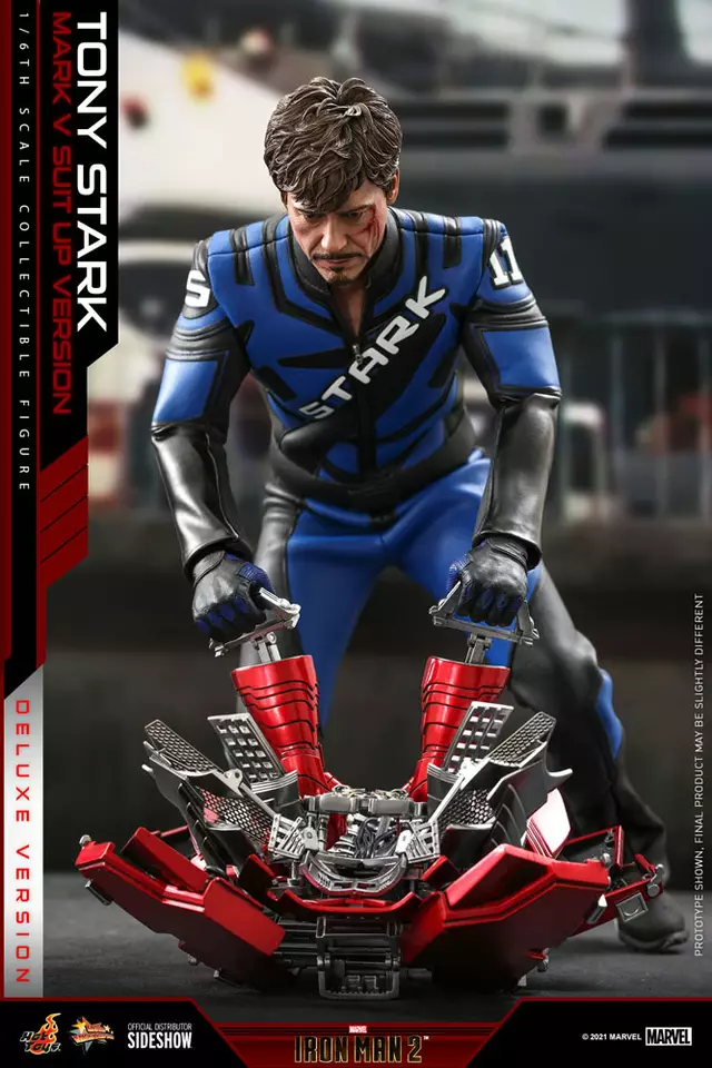 Hot Toys MMS599 (DELUXE Version) Iron Man 2 Tony Stark (Mark V Suit up Version) 1/6 Figure