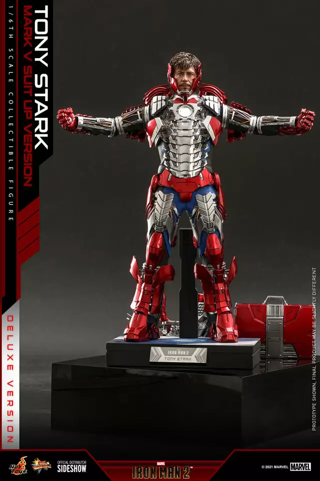 Hot Toys MMS599 (DELUXE Version) Iron Man 2 Tony Stark (Mark V Suit up Version) 1/6 Figure