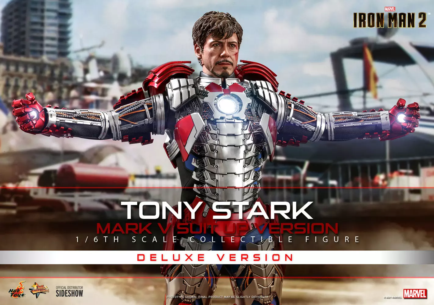 Hot Toys MMS599 (DELUXE Version) Iron Man 2 Tony Stark (Mark V Suit up Version) 1/6 Figure