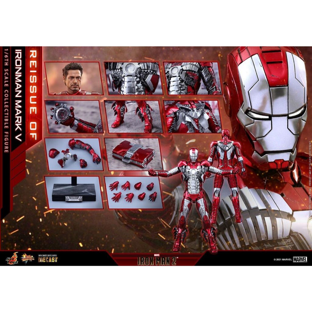 Hot Toys MMS400D18 Iron Man 2 Mark V Tony Stark Robert Downey 1/6th Scale Collectible Figure Diecast Reissue