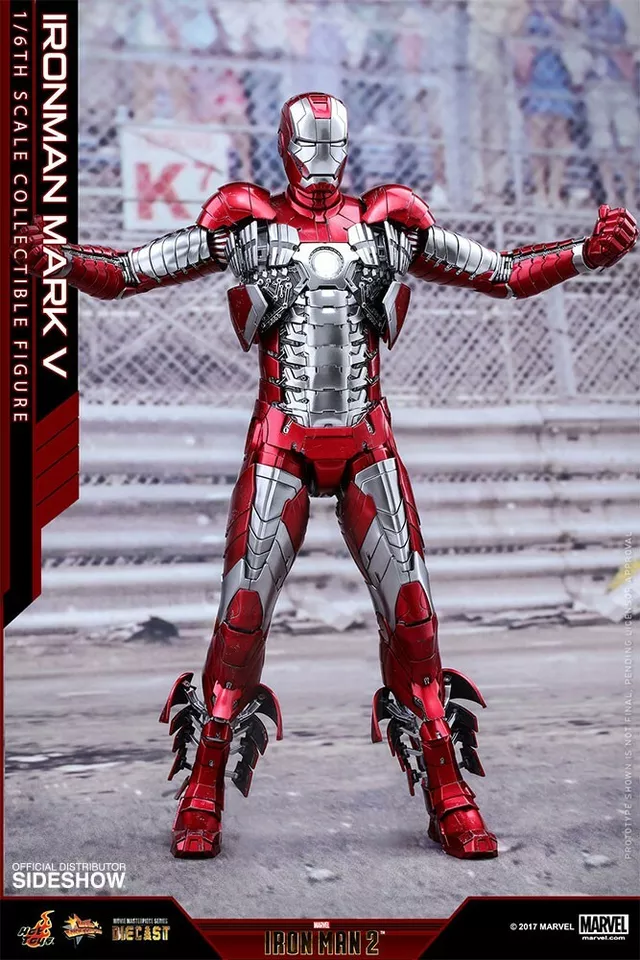 Hot Toys MMS400D18 Iron Man 2 Mark V Tony Stark Robert Downey 1/6th Scale Collectible Figure Diecast Reissue