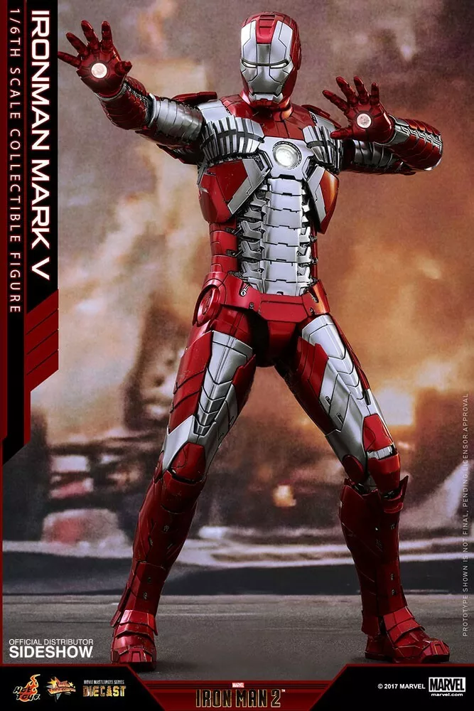 Hot Toys MMS400D18 Iron Man 2 Mark V Tony Stark Robert Downey 1/6th Scale Collectible Figure Diecast Reissue