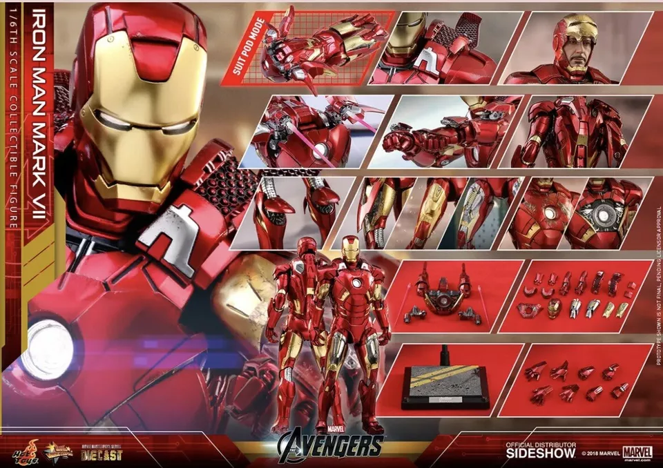 Hot Toys MMS500D27 The Avengers Iron Man Mark VII MK7 1/6 Diecast Action Figure 