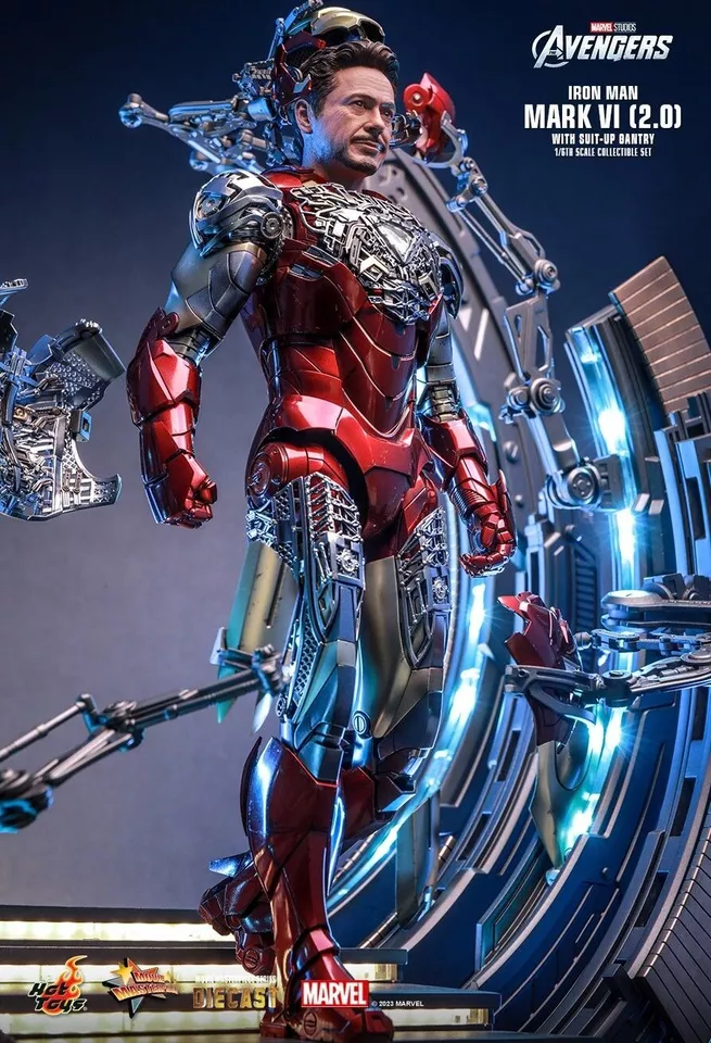 Hot Toys MMS688D53 THE AVENGERS 1/6 IRON MAN MARK VI 2.0 SUIT-UP Gantry