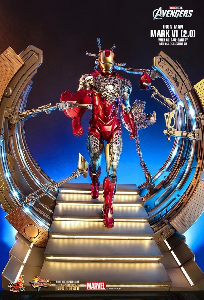 Hot Toys MMS688D53 THE AVENGERS 1/6 IRON MAN MARK VI 2.0 SUIT-UP Gantry