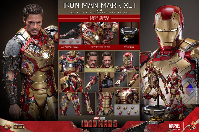 Pre-Order! Hot Toys Deluxe MARK 42 XLII (2.0) Hot Toys MMS759D66 1/6 IRON MAN mk42 Figure