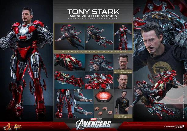 Hot Toys MMS718 The Avengers Movie Masterpiece Tony Stark (Mark VII Suit-Up Version) 1/6 Action Figure