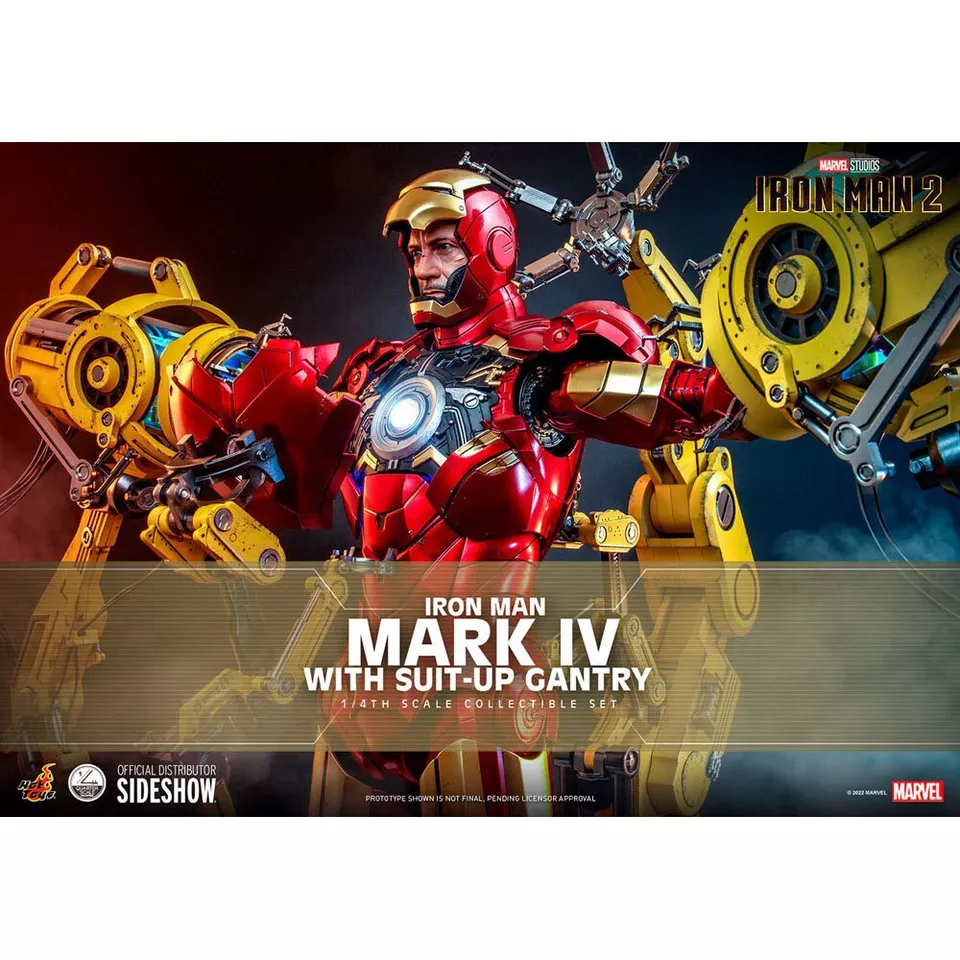 Hot Toys QS021 Iron Man 2 Figure 1/4 Iron Man Mark IV with Suit-Up Gantry