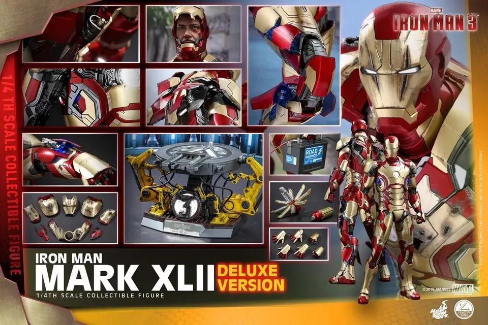 Hot Toys QS008 Iron Man 3 1/4 Mark XLII Collectible Figure [Deluxe Version]