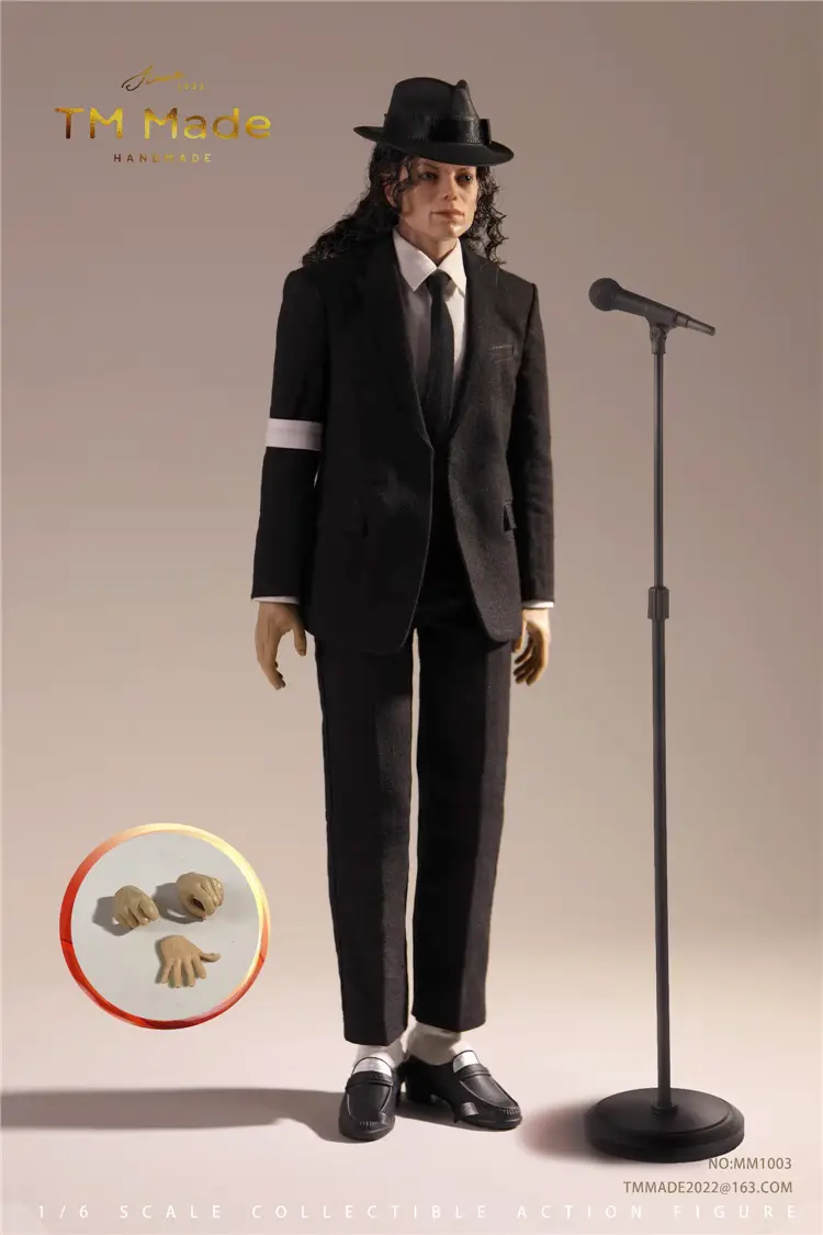 TM Made MM1003 MJ 1/6 Michael Jackson Dangerous BAD black suit Figure