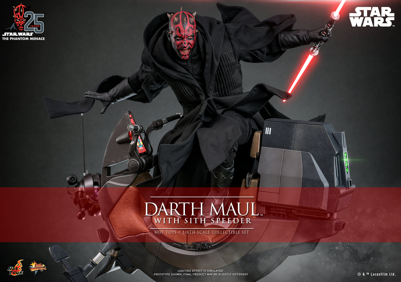 In Stock! Hot Toys Darth Maul With SITH SPEEDER MMS749 Star Wars PHANTOM MENACE