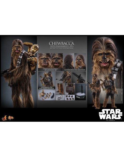 Pre-Order! Hot Toys MMS766 Chewbacca with Disassmbled C-3PO 1/6 Star Wars figure