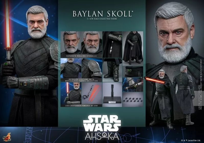 Hot Toys TMS125 Star Wars Ashoka Baylon Skull 1/6 Action Figure Toy
