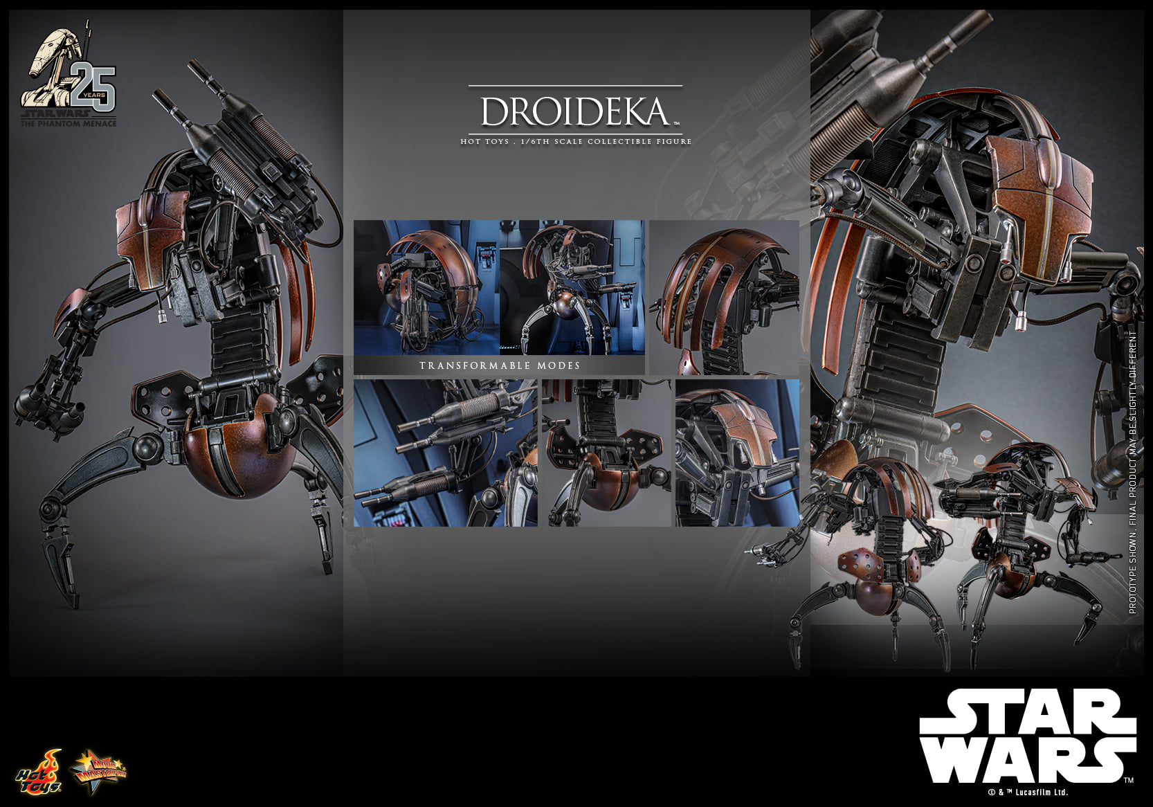 In stock! Hot Toys Droideka MMS755 1/6 Star Wars I The Phantom Menace figure