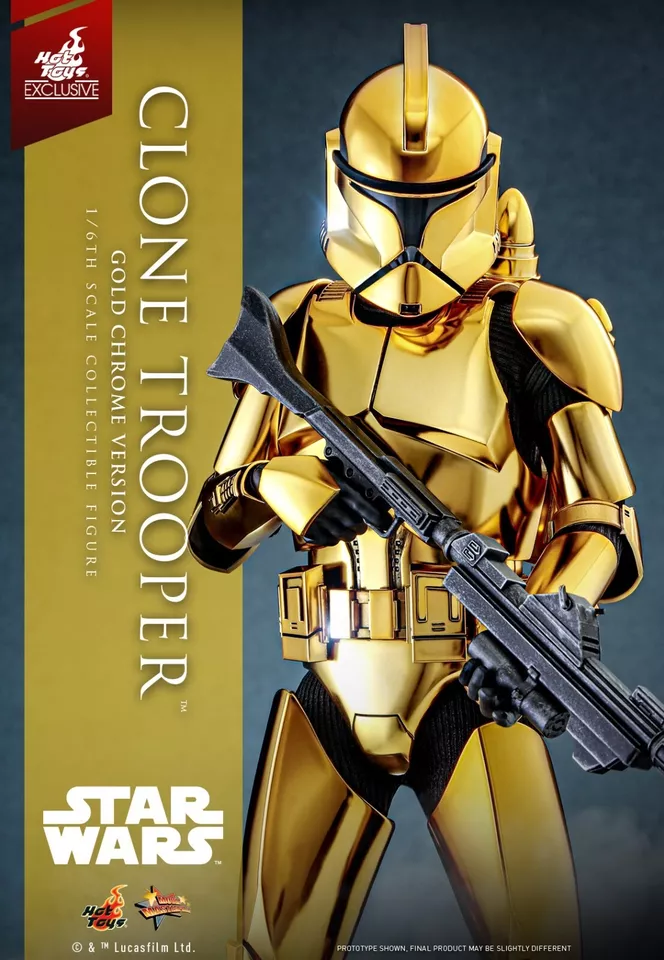 Hot Toys MMS735 Exclusive Clone Trooper Gold Chrome STAR WARS 1/6 figure