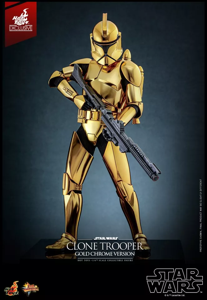 Hot Toys MMS735 Exclusive Clone Trooper Gold Chrome STAR WARS 1/6 figure