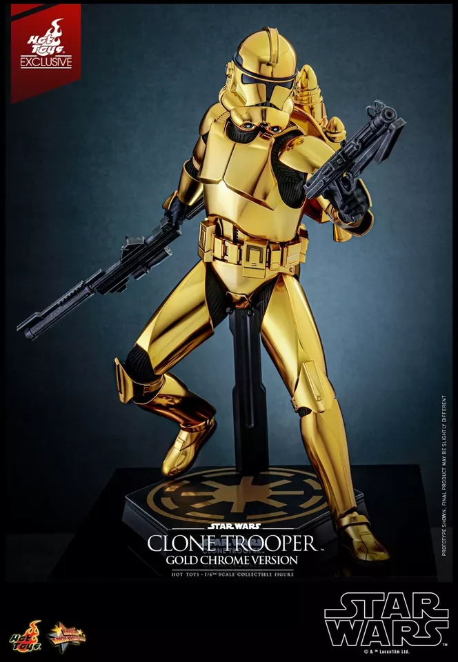 Hot Toys MMS735 Exclusive Clone Trooper Gold Chrome STAR WARS 1/6 figure