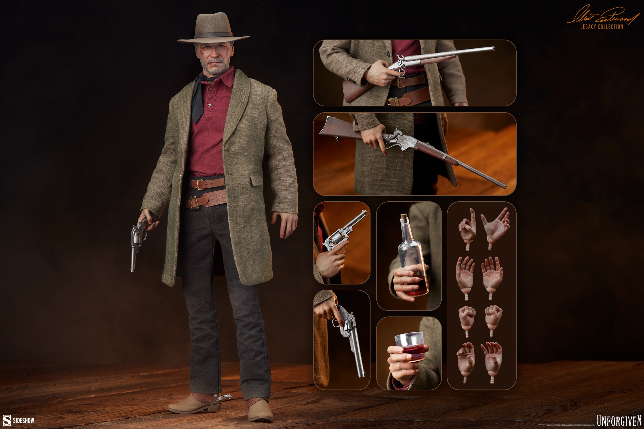 Sideshow 100478 1/6 Unforgiven William Munny Clint Eastwood Figure